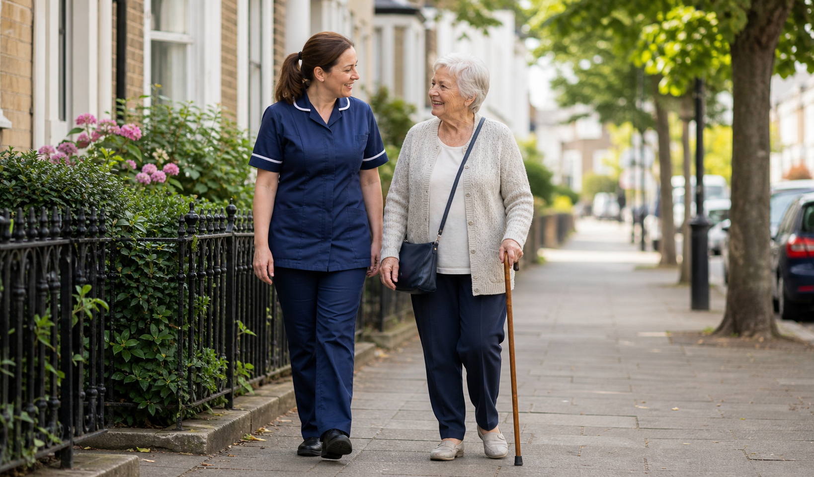 A Care Ox carer supporting an older adult in the local community